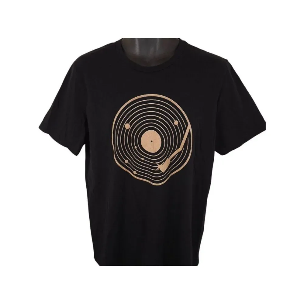 Turntable T Shirt Mens Size Large Black Vinyl Record Music Lover - Picture 2 of 6